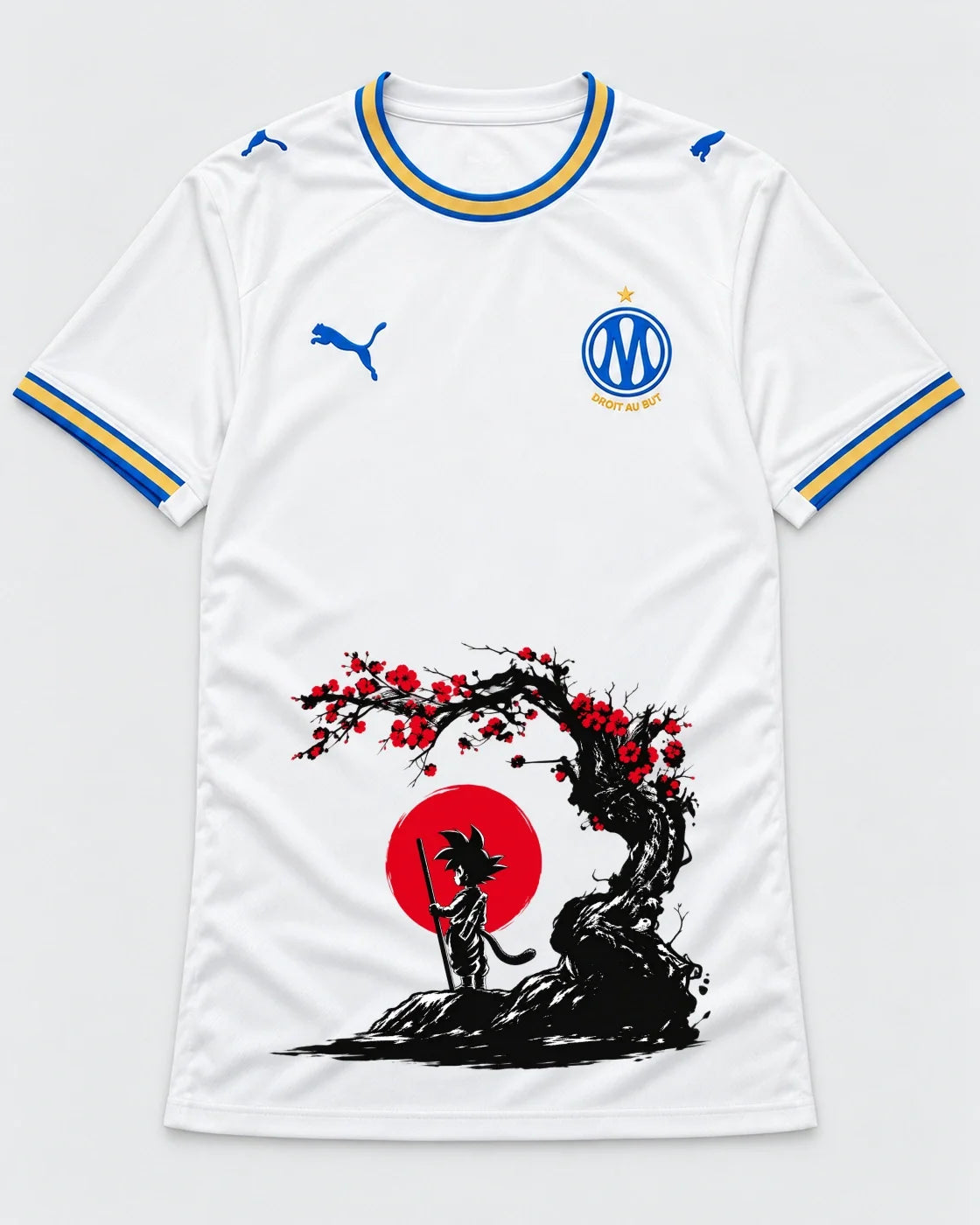 Olympique Marseille Goku Sakura Dragon Ball Jersey — Front