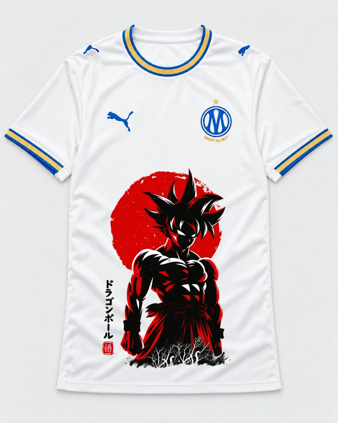 Olympique Marseille Goku Rising Sun Dragon Ball Jersey — Front