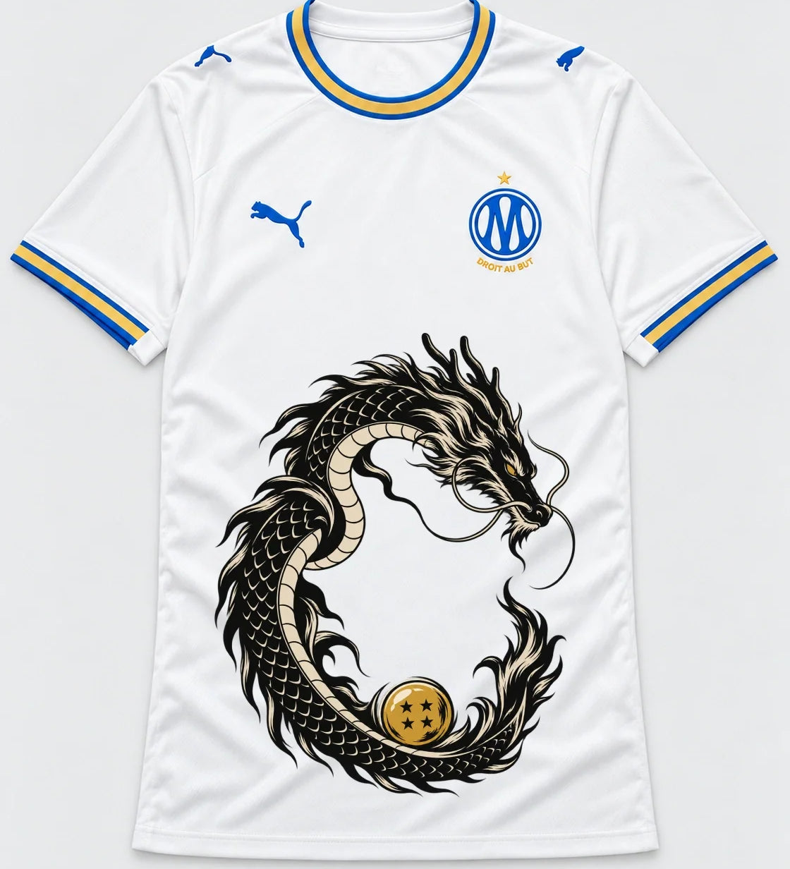 Olympique Marseille Shenron Emblem Dragon Ball Jersey — Front