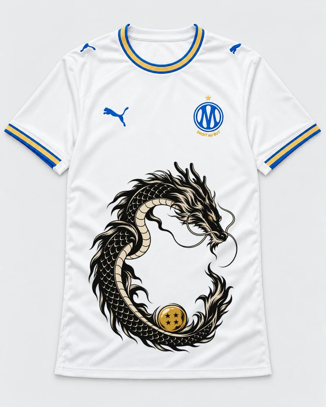 Olympique Marseille Shenron Emblem Dragon Ball Jersey — Front