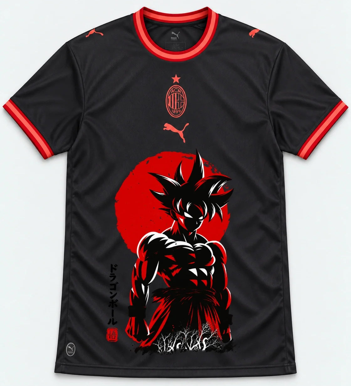 AC Milan Goku Rising Sun Dragon Ball Jersey — Front