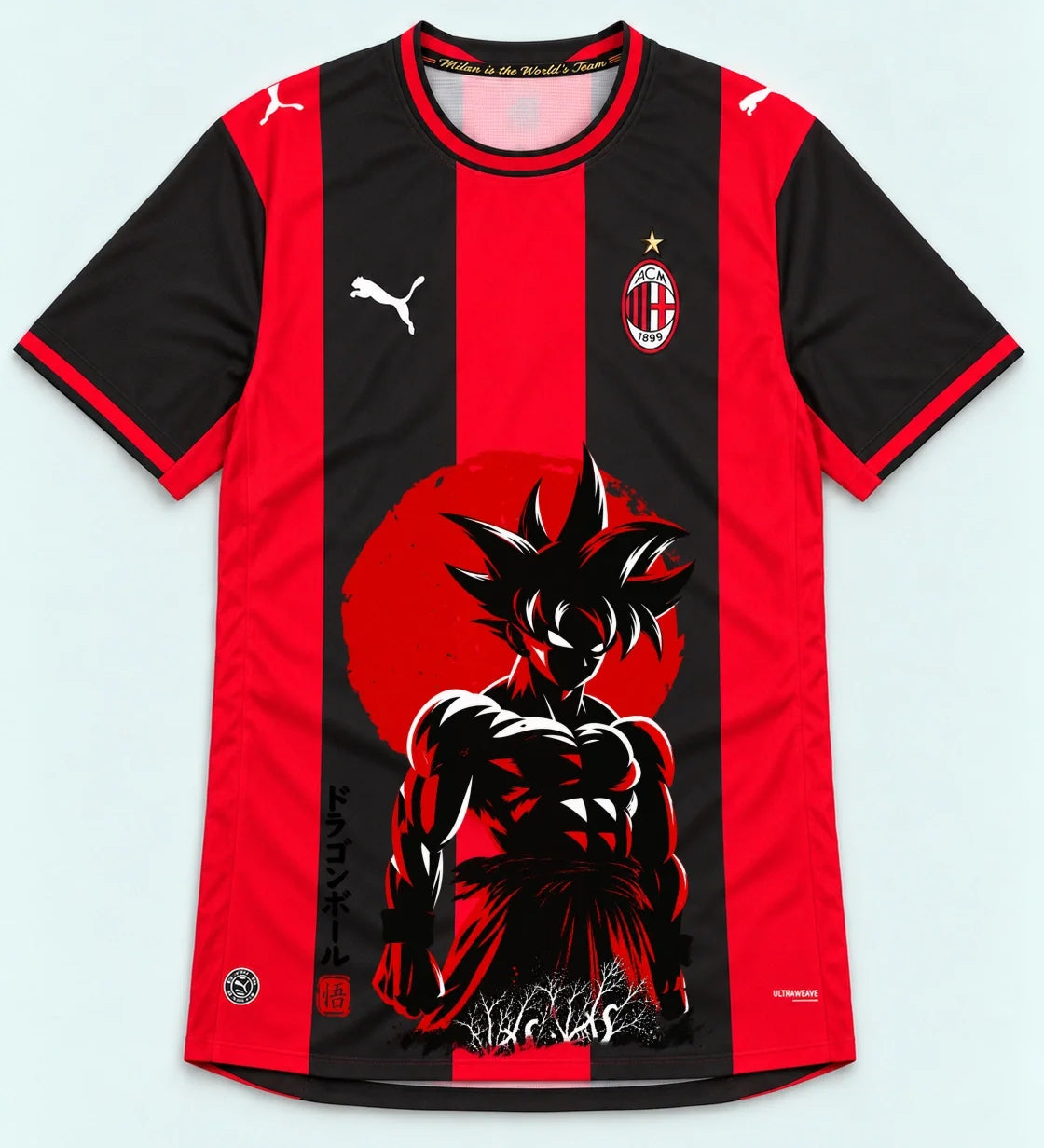 AC Milan Goku Rising Sun Dragon Ball Jersey — Front
