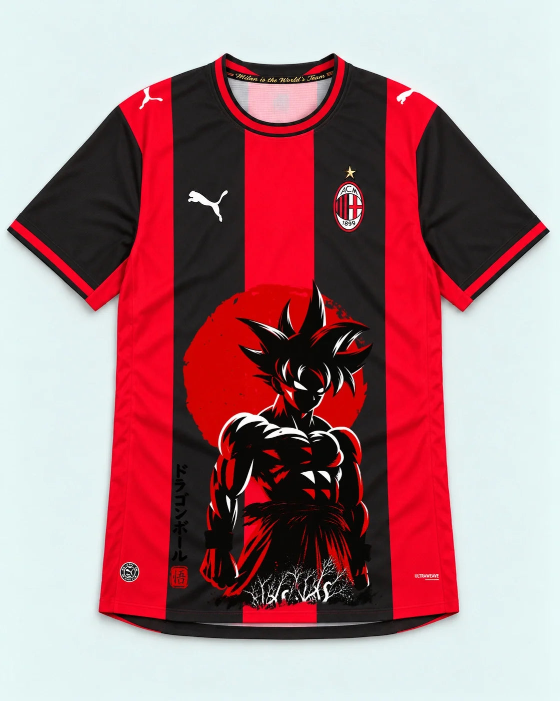 AC Milan Goku Rising Sun Dragon Ball Jersey — Front