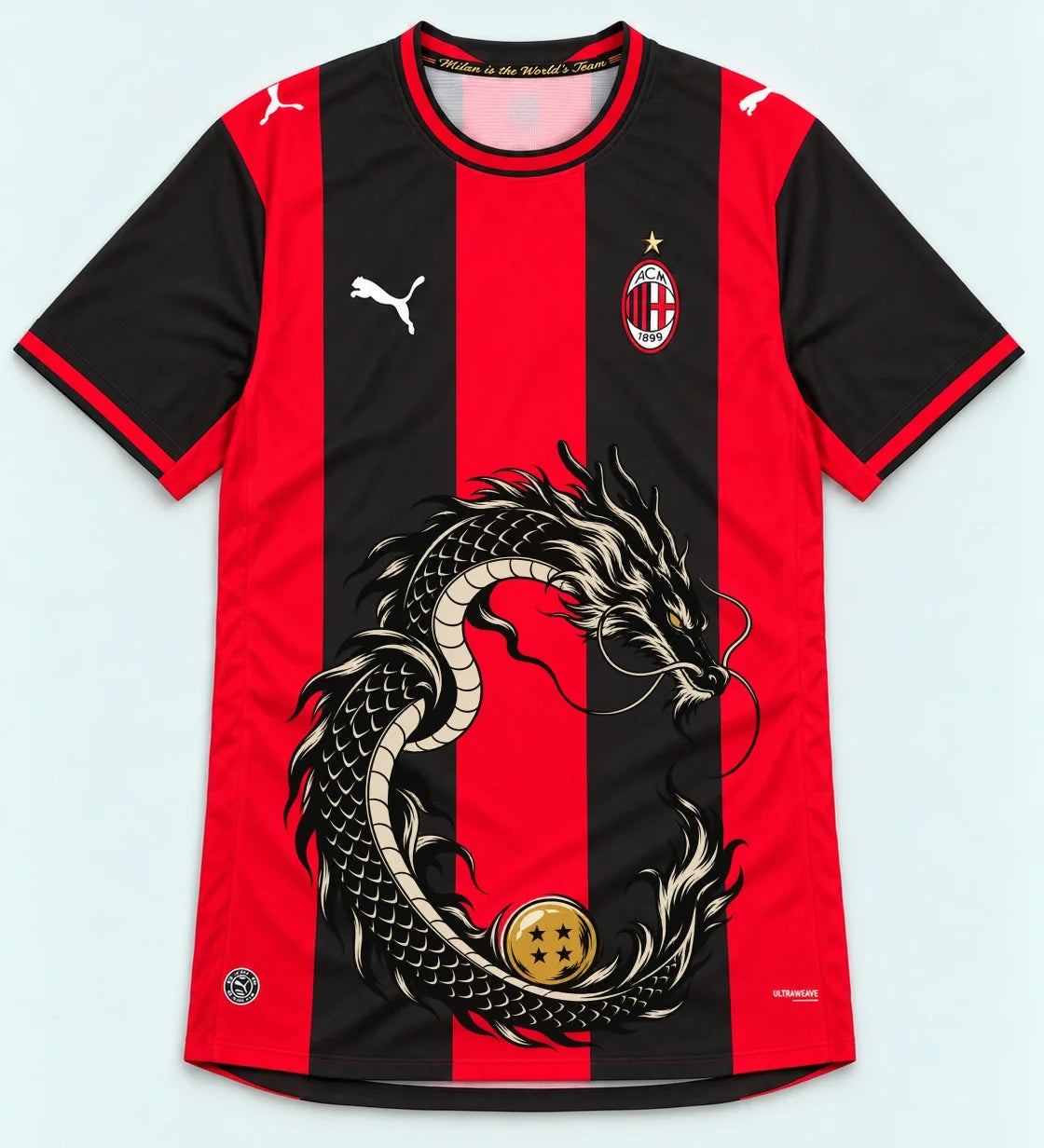 AC Milan Shenron Emblem Dragon Ball Jersey — Front