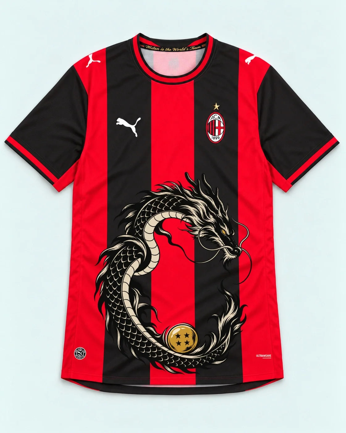 AC Milan Shenron Emblem Dragon Ball Jersey — Front