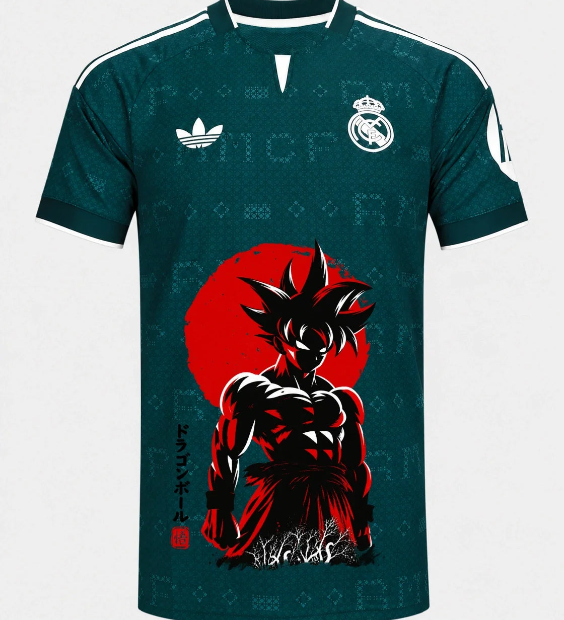 Real Madrid Goku Rising Sun Dragon Ball Jersey — Front