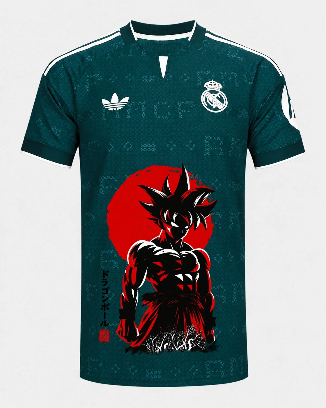Real Madrid Goku Rising Sun Dragon Ball Jersey — Front