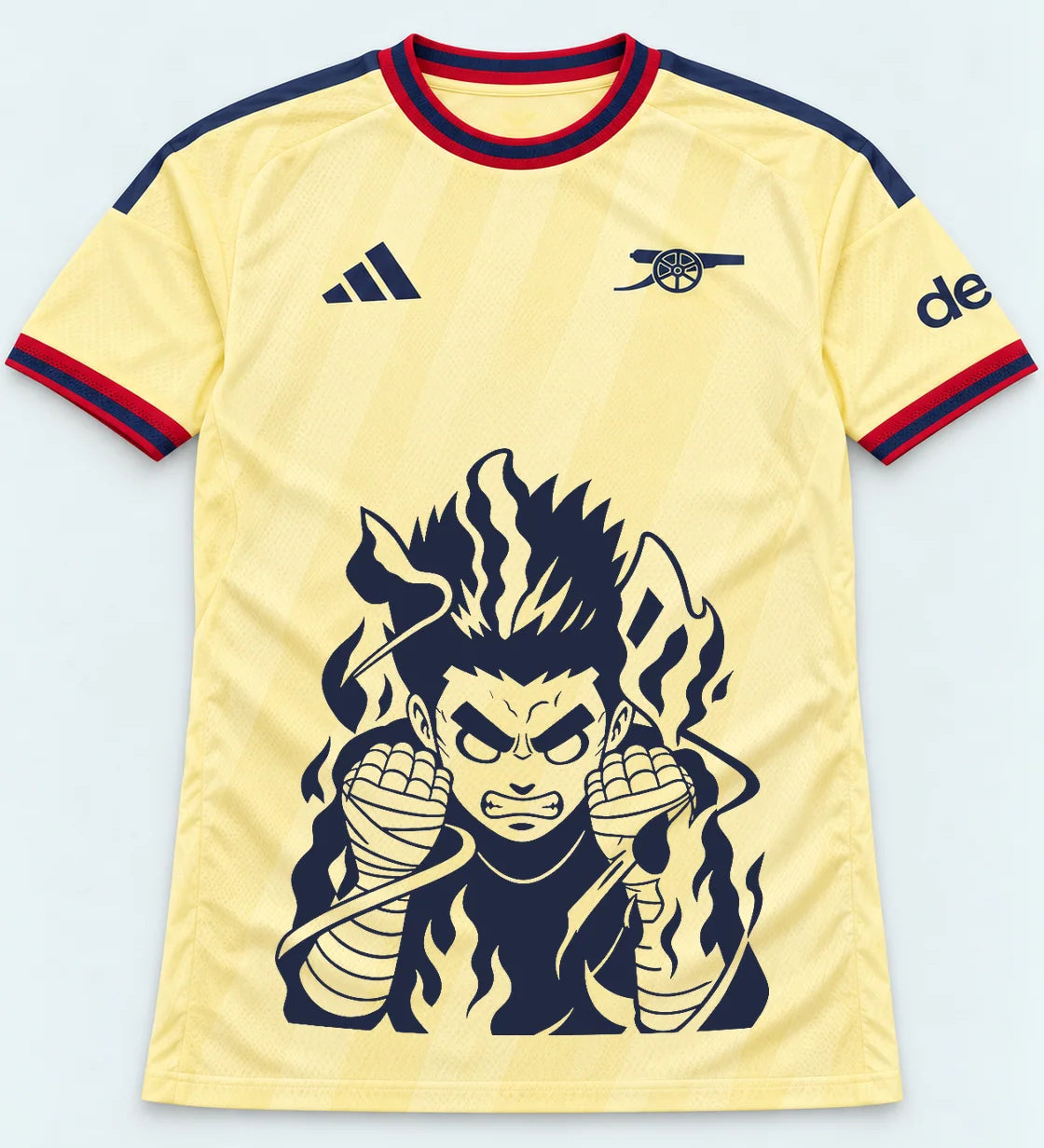 Arsenal Yellow Rock Lee Inner Flame Jersey — Front