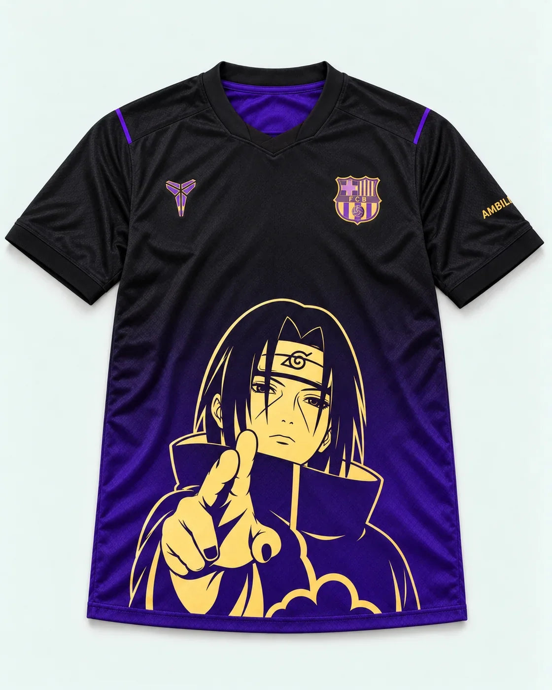 Barcelona Black Purple Itachi Silent Promise Jersey — Front