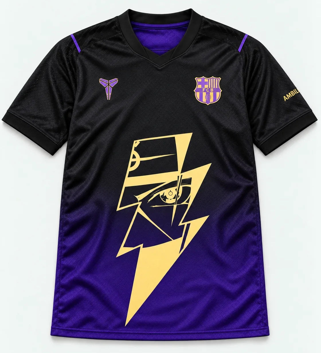 Barcelona Black Purple Kakashi Lightning Eye Jersey — Front