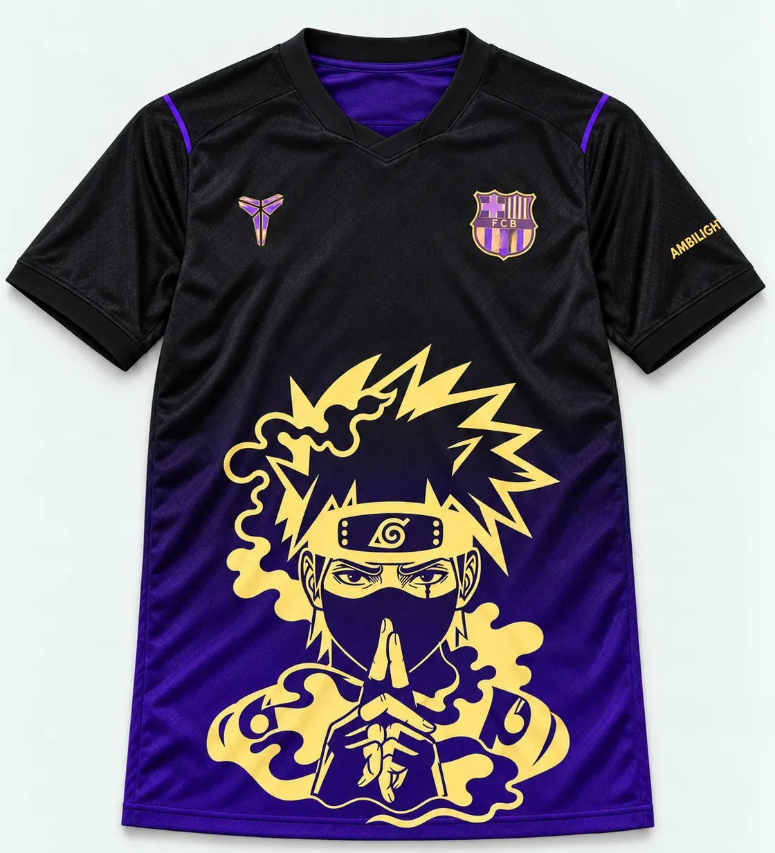 Barcelona Black Purple Kakashi Silent Jutsu Jersey — Front