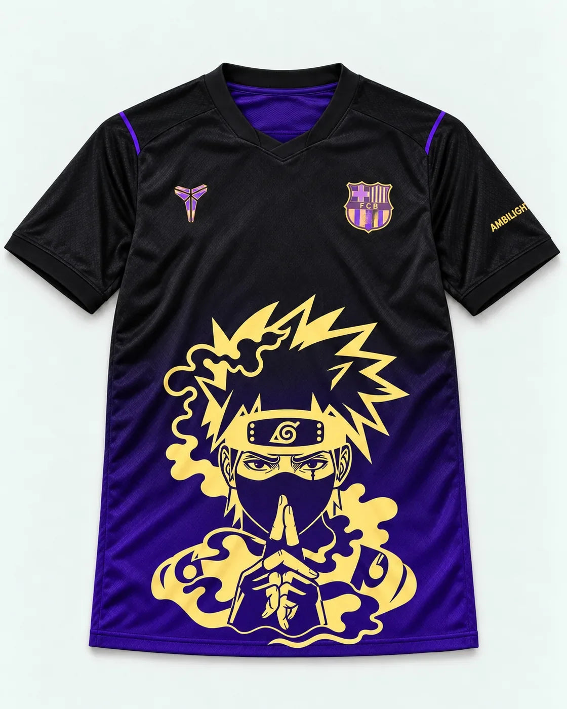 Barcelona Black Purple Kakashi Silent Jutsu Jersey — Front