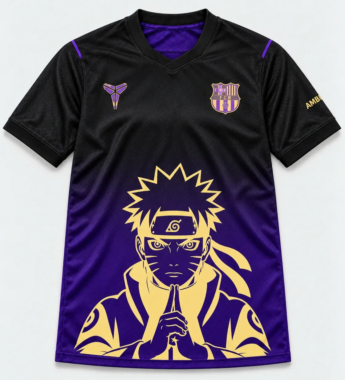 Barcelona Black Purple Naruto Sage Resolve Jersey — Front