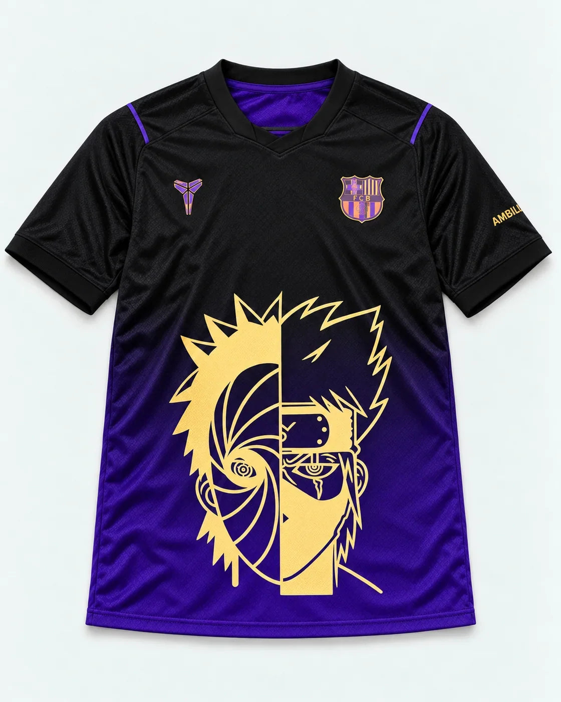 Barcelona Black Purple Obito Kakashi Shared Destiny Jersey — Front