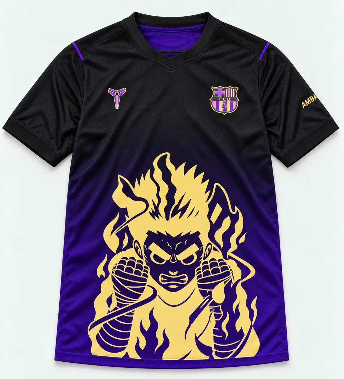 Barcelona Black Purple Rock Lee Inner Flame Jersey — Front