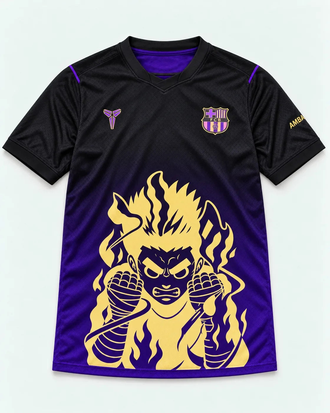 Barcelona Black Purple Rock Lee Inner Flame Jersey — Front