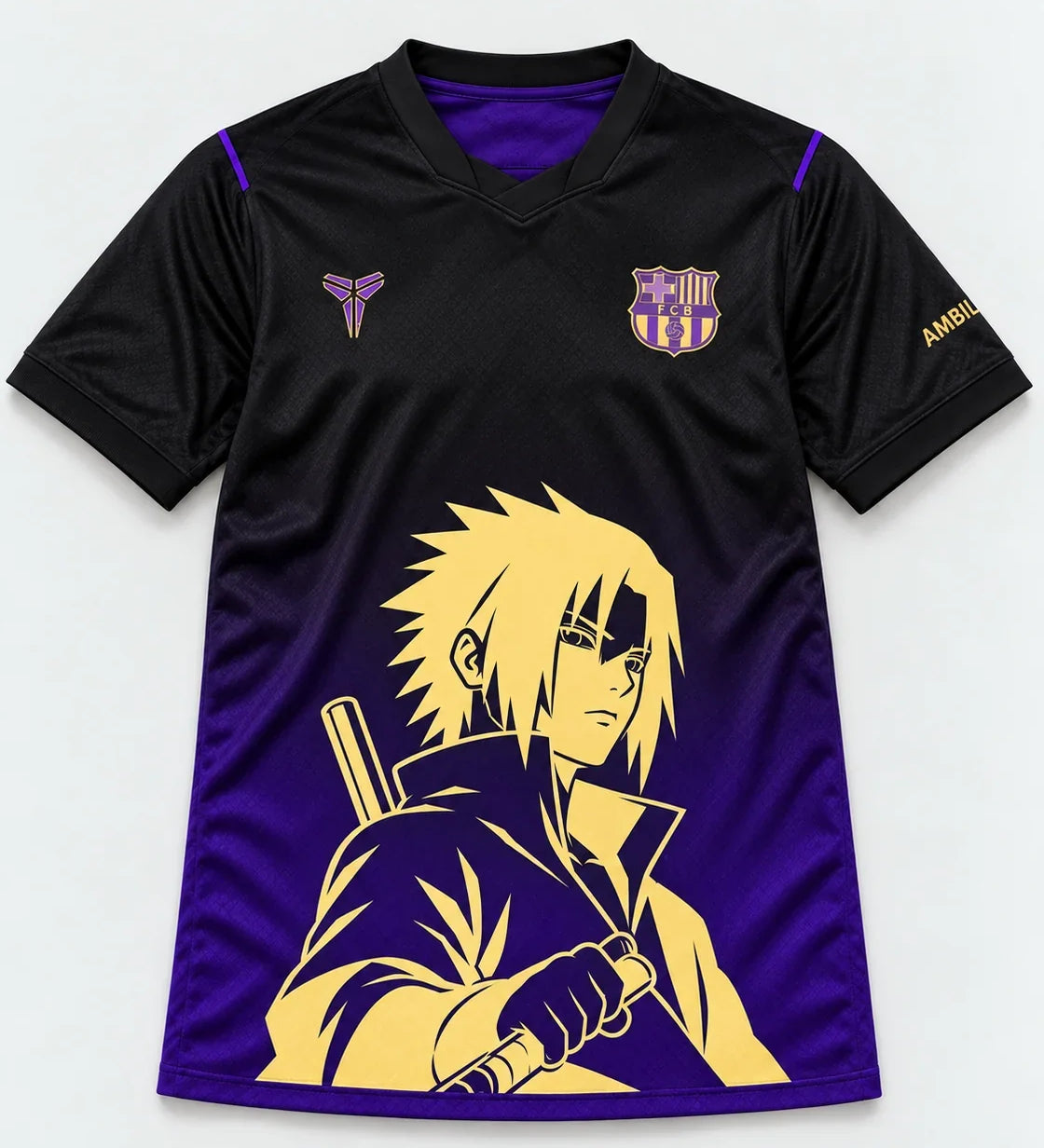 Barcelona Black Purple Sasuke Last Uchiha Jersey — Front