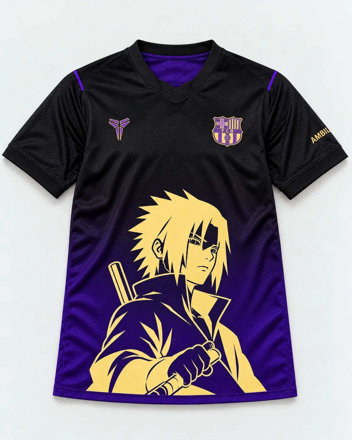 Barcelona Black Purple Sasuke Last Uchiha Jersey — Front