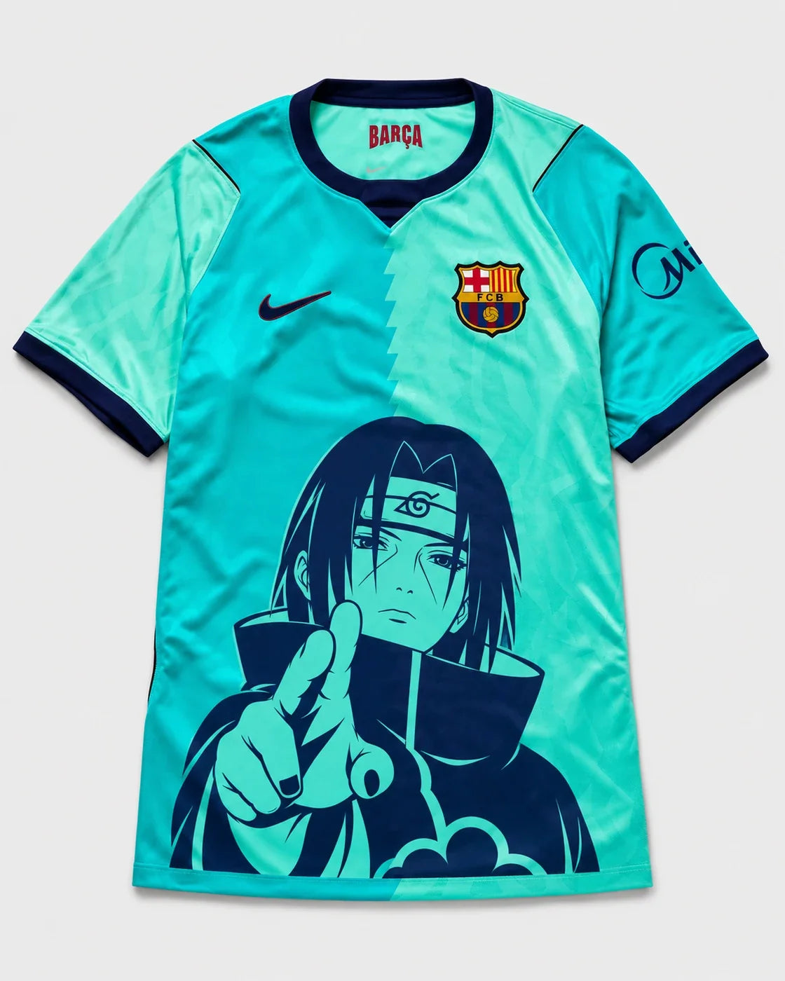 Barcelona Turquoise Itachi Silent Promise Jersey — Front