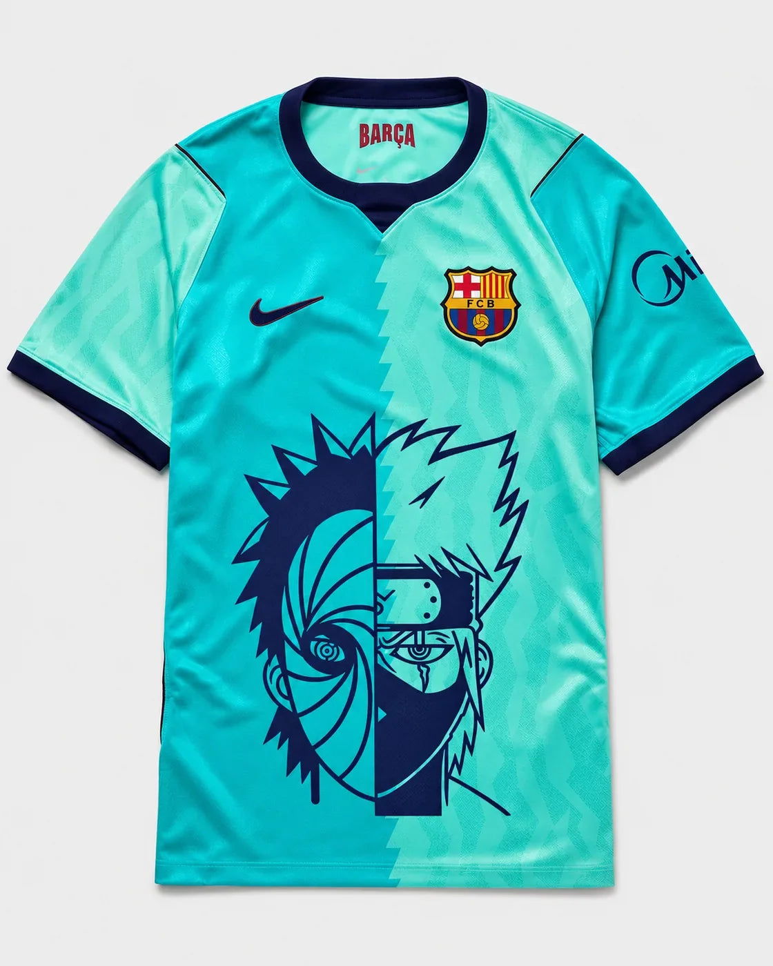 Barcelona Turquoise Obito Kakashi Shared Destiny Jersey — Front