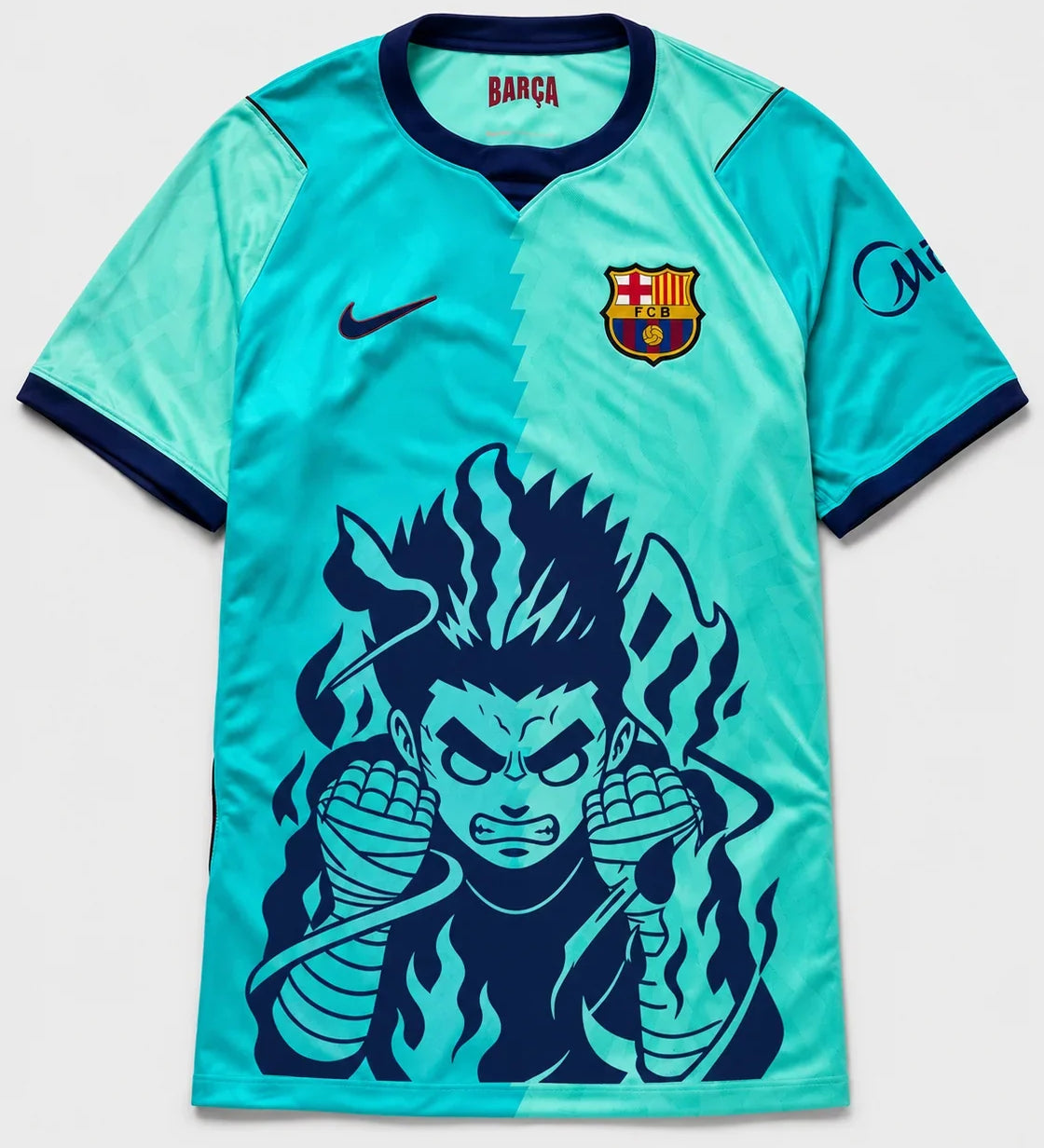 Barcelona Turquoise Rock Lee Inner Flame Jersey — Front