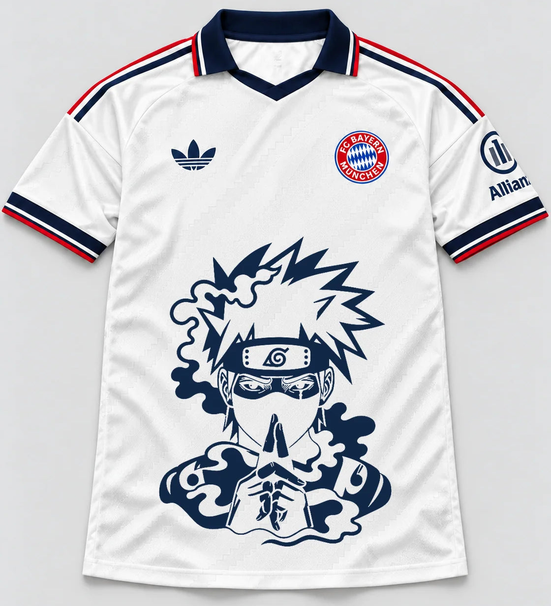 Bayern Munich White Kakashi Silent Jutsu Jersey — Front