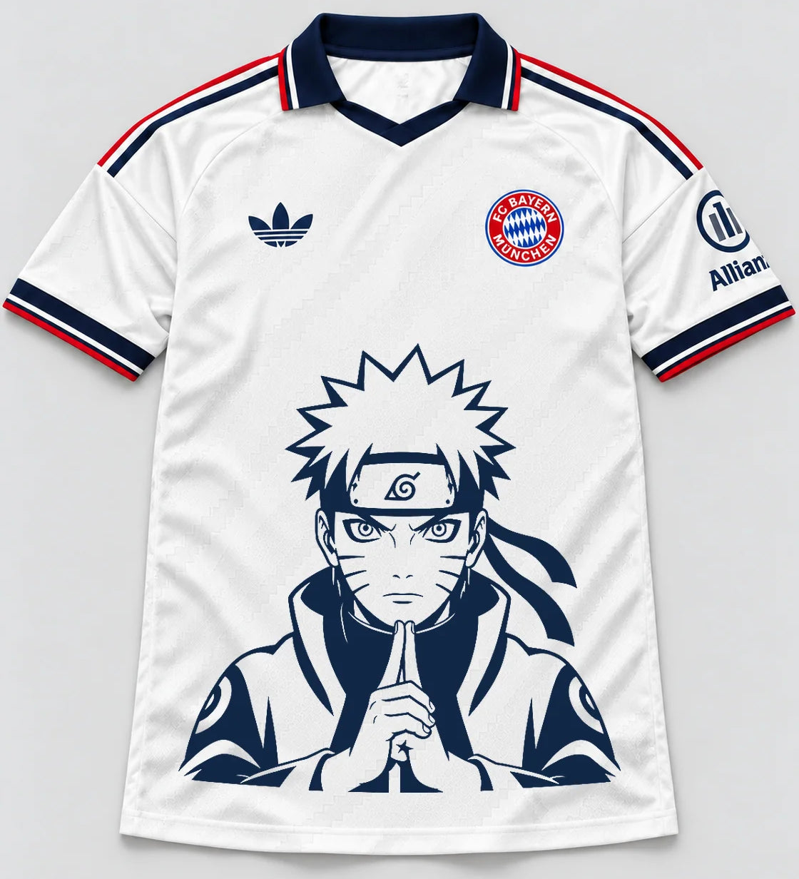 Bayern Munich White Naruto Sage Resolve Jersey — Front