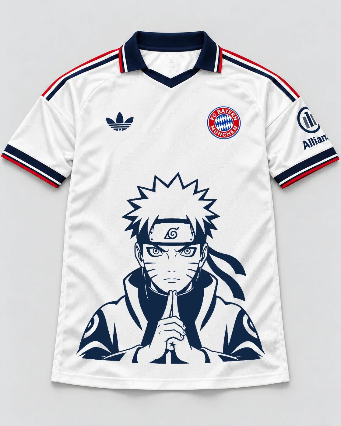 Bayern Munich White Naruto Sage Resolve Jersey — Front