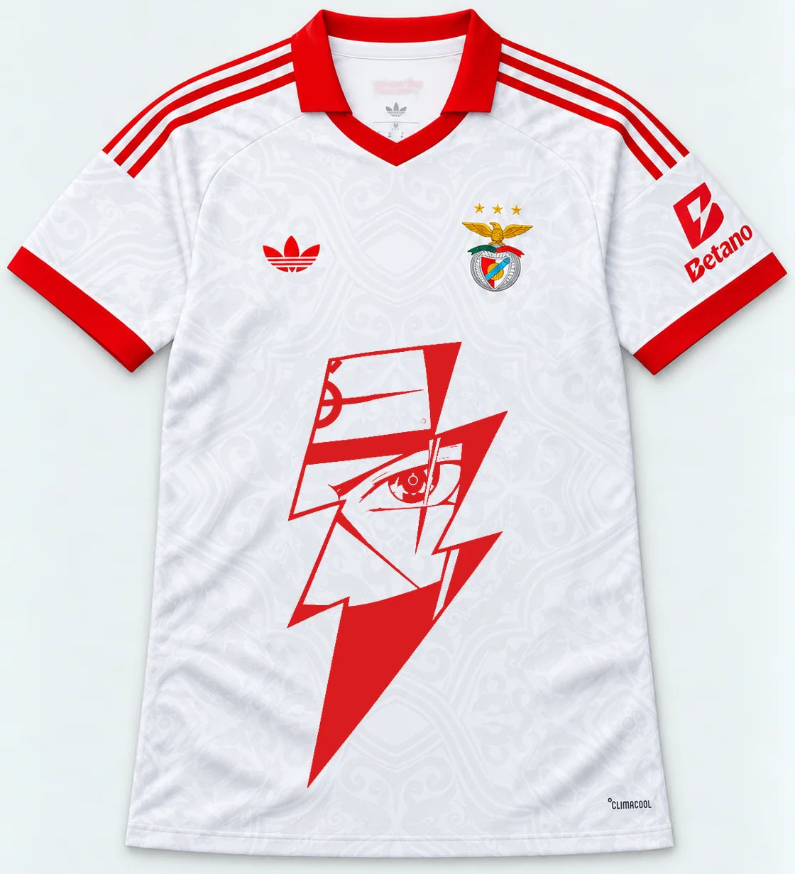 Benfica White Kakashi Lightning Eye Jersey — Front