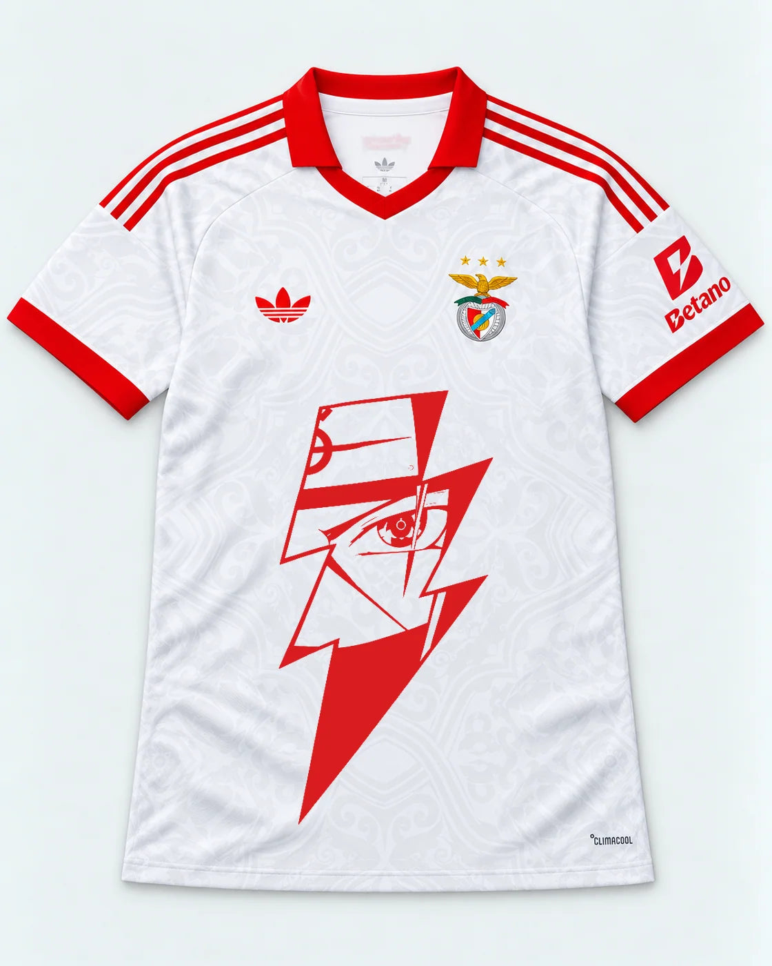 Benfica White Kakashi Lightning Eye Jersey — Front