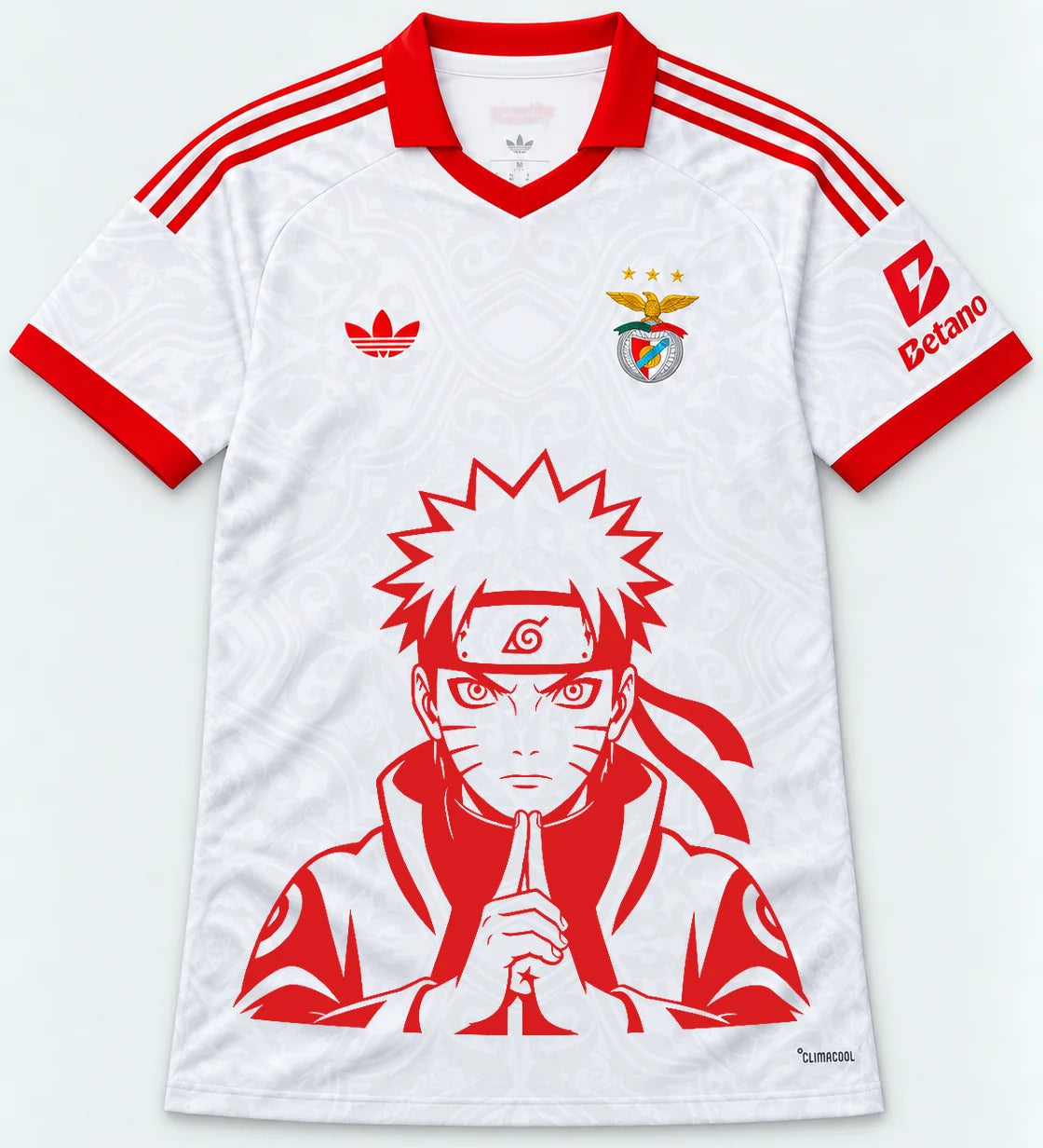 Benfica White Naruto Sage Resolve Jersey — Front