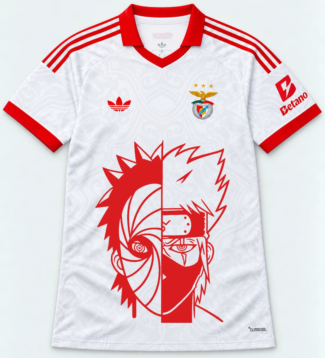 Benfica White Obito Kakashi Shared Destiny Jersey — Front