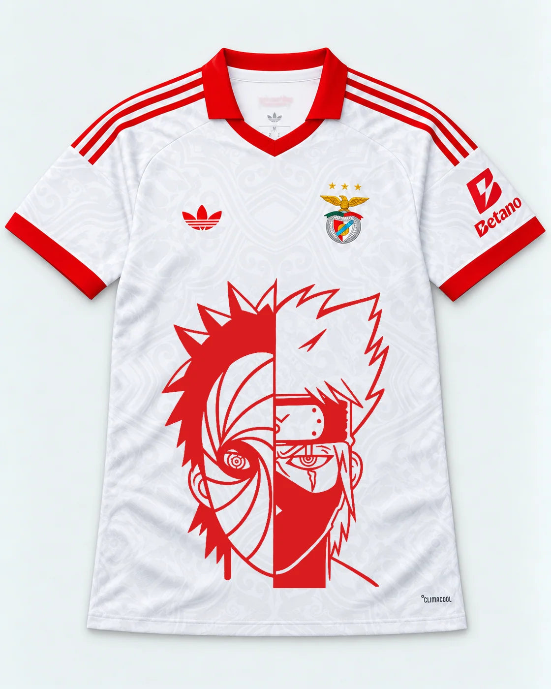 Benfica White Obito Kakashi Shared Destiny Jersey — Front