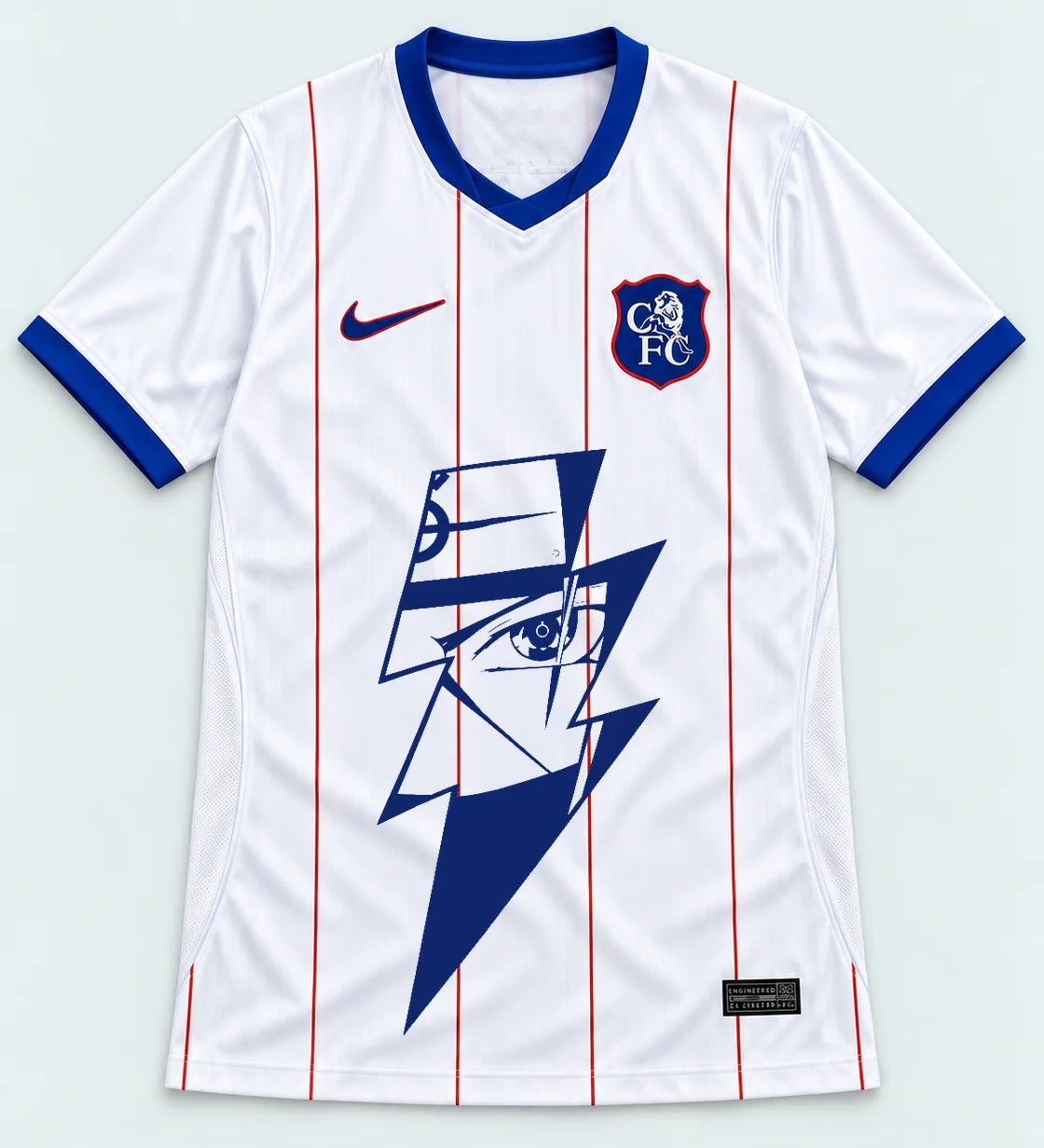Chelsea White Kakashi Lightning Eye Jersey — Front