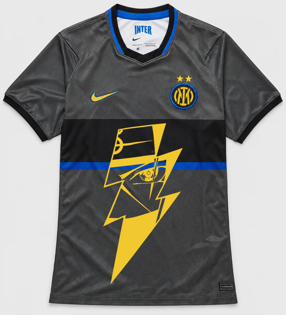 Inter Milan Gray Kakashi Lightning Eye Jersey — Front