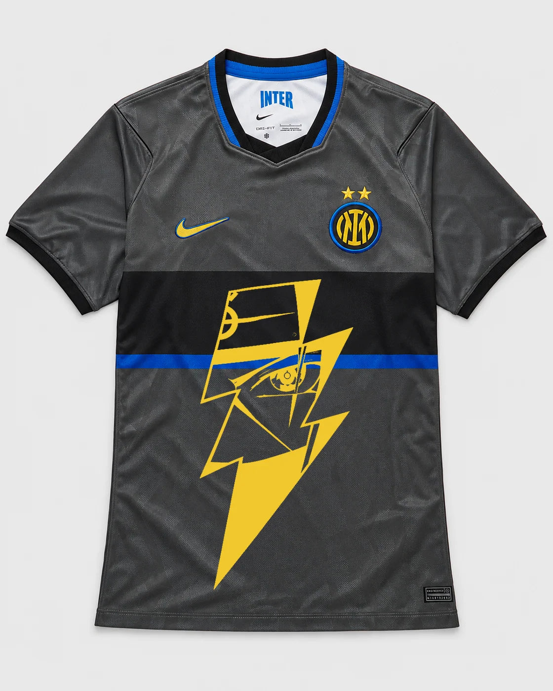 Inter Milan Gray Kakashi Lightning Eye Jersey — Front