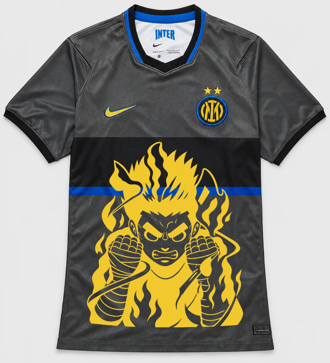 Inter Milan Gray Rock Lee Inner Flame Jersey — Front