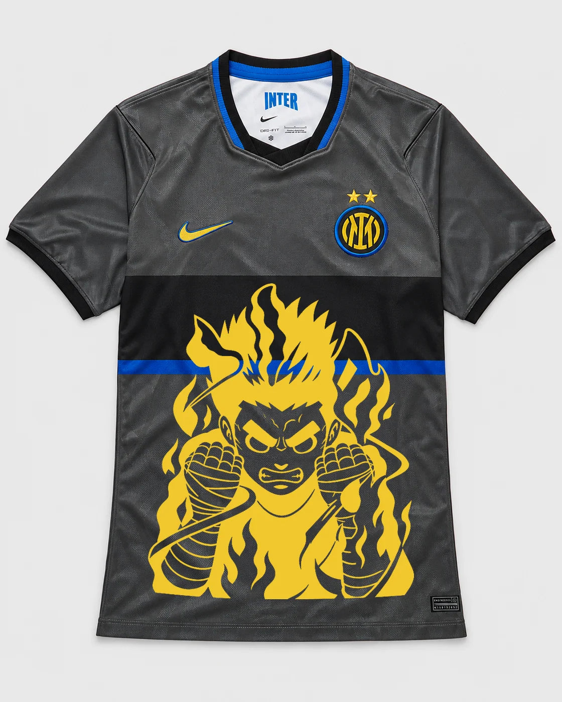 Inter Milan Gray Rock Lee Inner Flame Jersey — Front