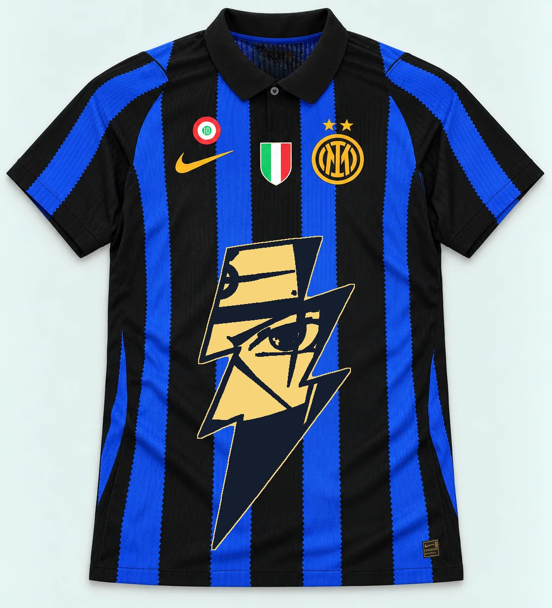 Inter Milan Striped Kakashi Lightning Eye Jersey — Front