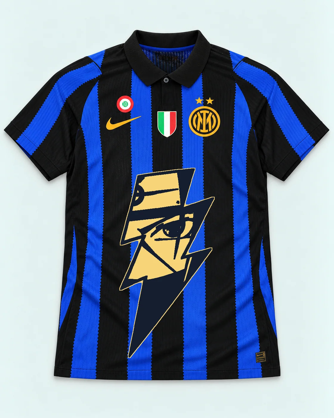 Inter Milan Striped Kakashi Lightning Eye Jersey — Front