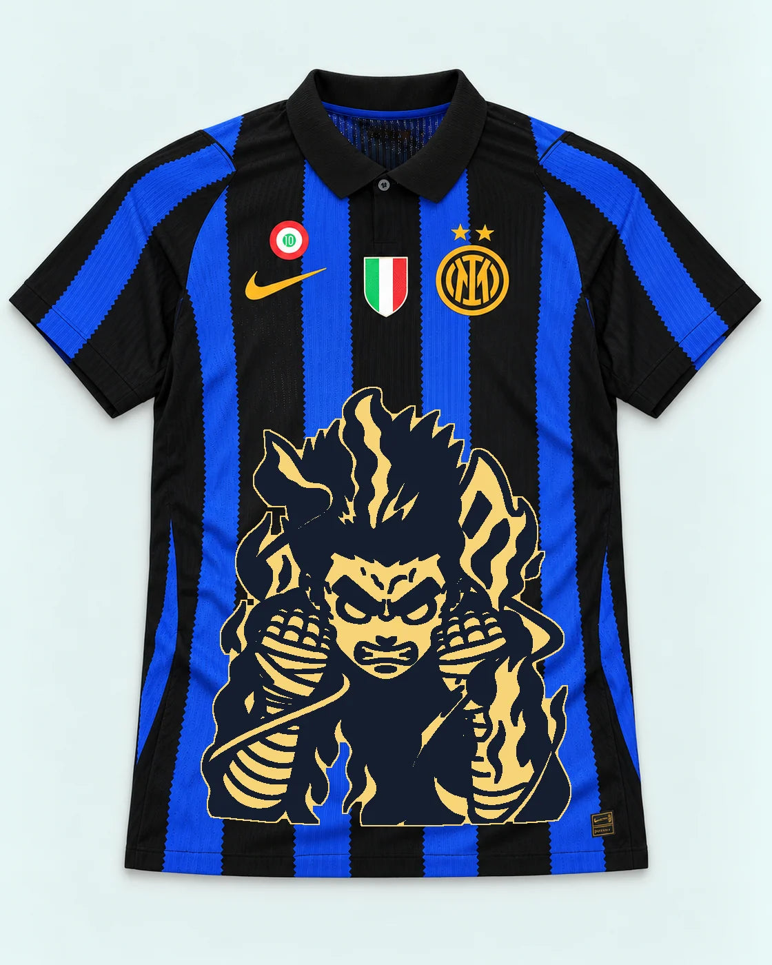 Inter Milan Striped Rock Lee Inner Flame Jersey — Front