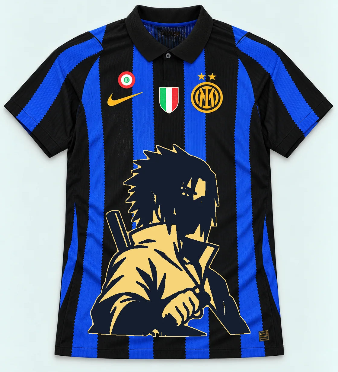 Inter Milan Striped Sasuke Last Uchiha Jersey — Front