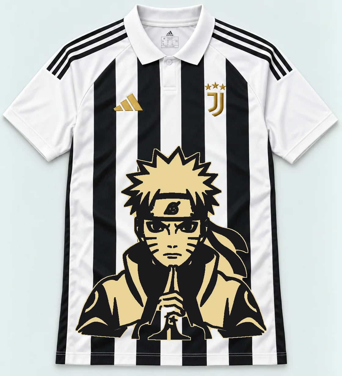 Juventus Striped Naruto Sage Resolve Jersey — Front
