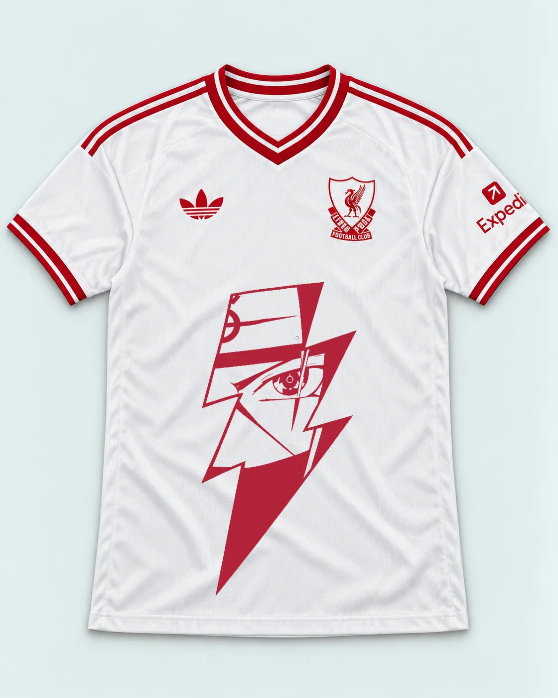 Liverpool White Kakashi Lightning Eye Jersey — Front