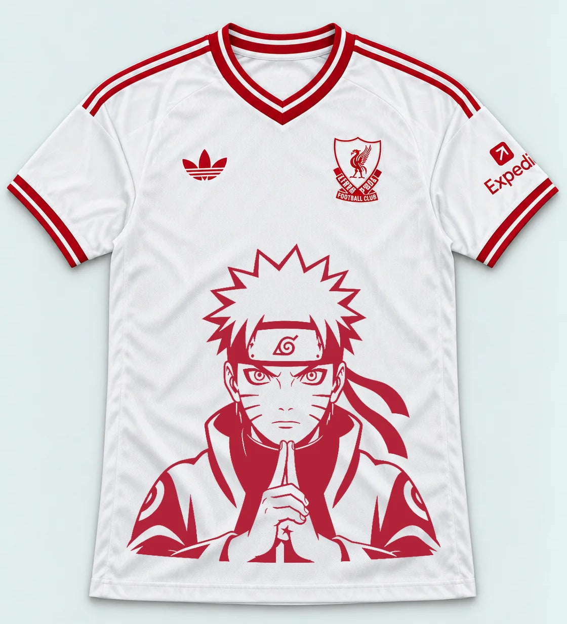 Liverpool White Naruto Sage Resolve Jersey — Front