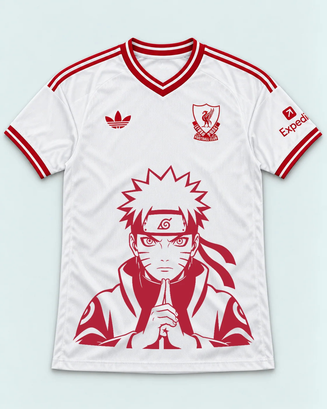 Liverpool White Naruto Sage Resolve Jersey — Front