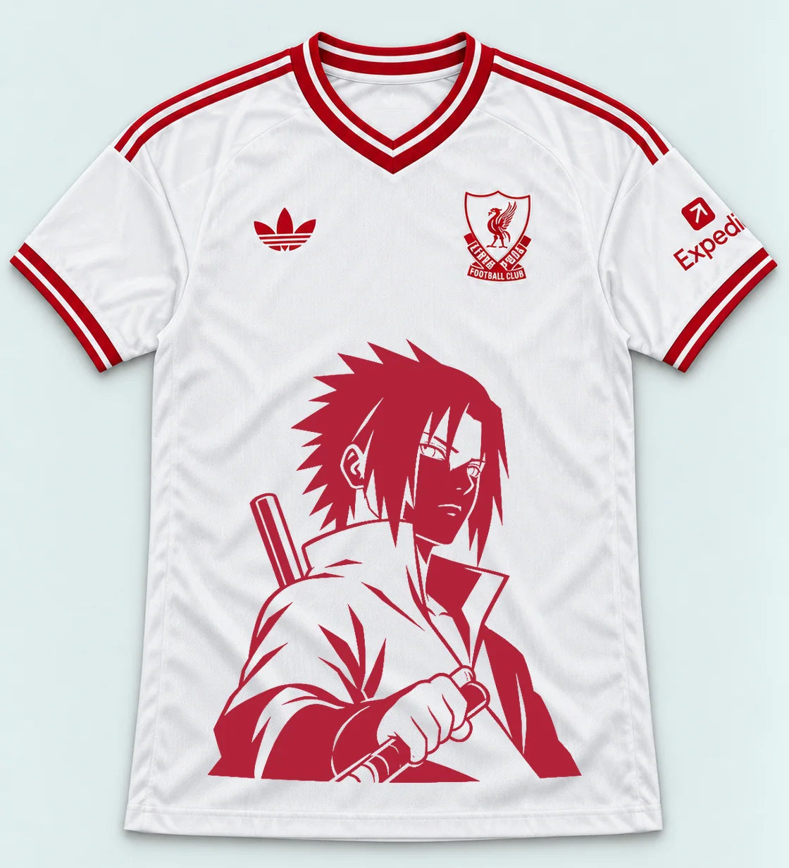 Liverpool White Sasuke Last Uchiha Jersey — Front