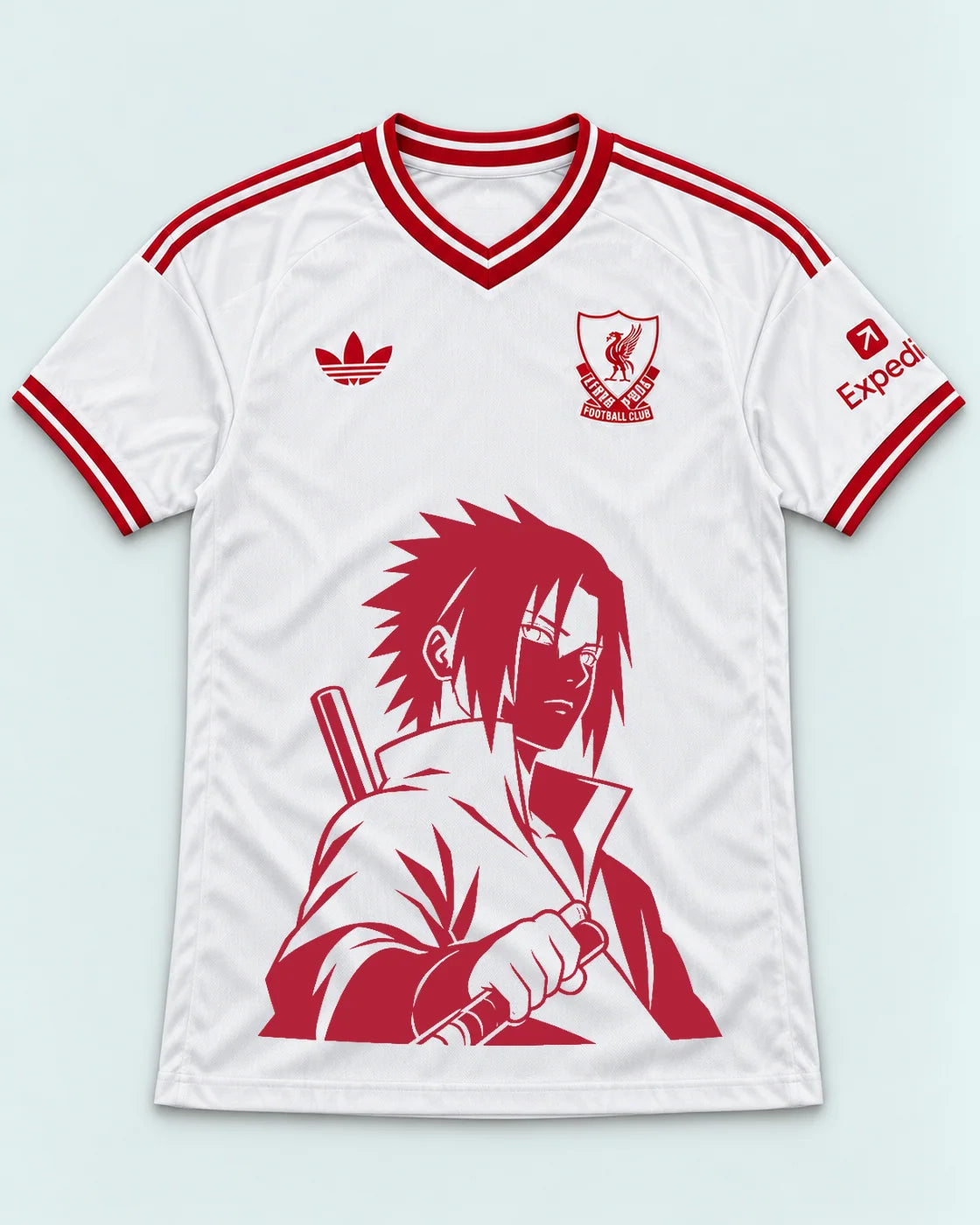 Liverpool White Sasuke Last Uchiha Jersey — Front