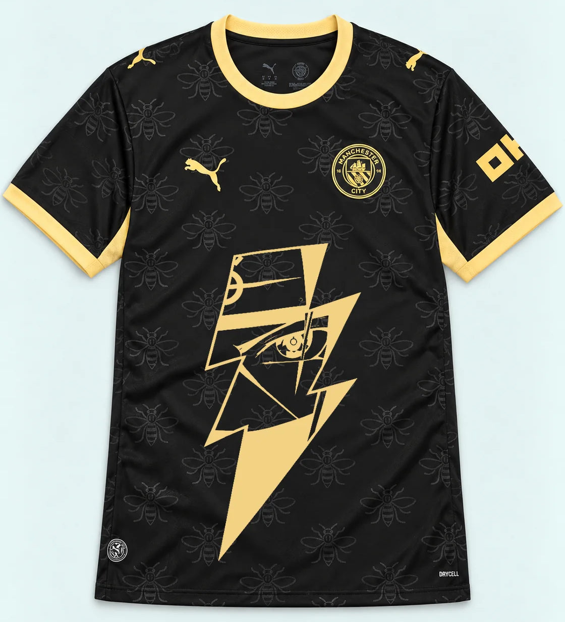 Manchester City Black Kakashi Lightning Eye Jersey — Front