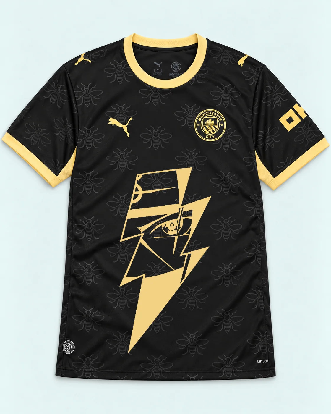 Manchester City Black Kakashi Lightning Eye Jersey — Front